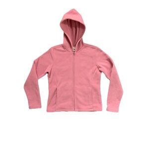 L.L. Bean Polartec Womens XS Full Zip Hooded Fleece Jacket Pink Soft Sweater